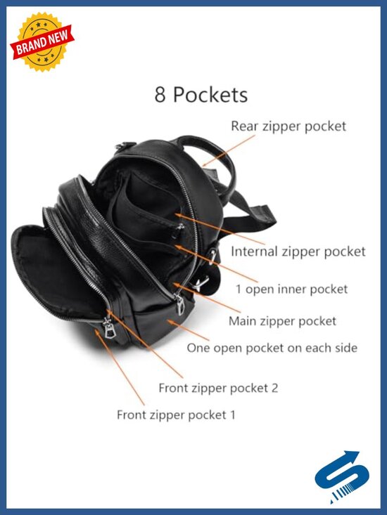 PU Leather 3-in-1 Mini Backpack Purse for Women main image 6